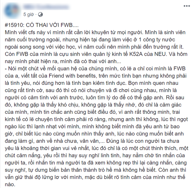 Nữ sinh năm cuối chết điếng vì có thai với FWB, dân mạng vừa thương, vừa trách ‘em khờ quá’ - Ảnh 1.