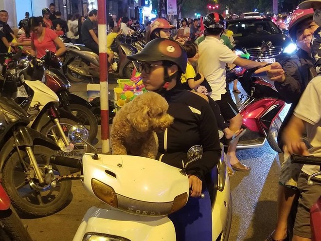 Việt Nam 2-0 Malaysia: Trai gái nô nức xuống đường ăn mừng, vài chục mét một người bán cờ - Ảnh 8.