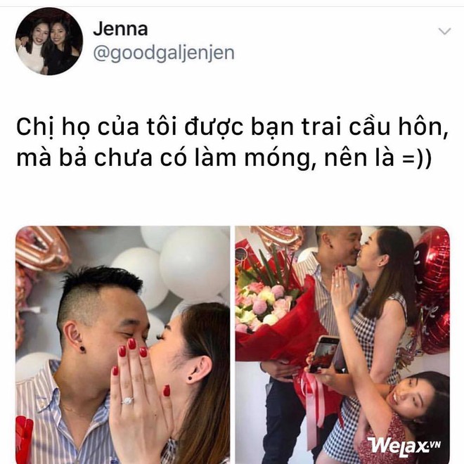 Chưa kịp làm móng đã được cầu hôn, cô gái mượn tạm bàn tay của chị đeo nhẫn chụp ảnh cho sang! - Ảnh 1.