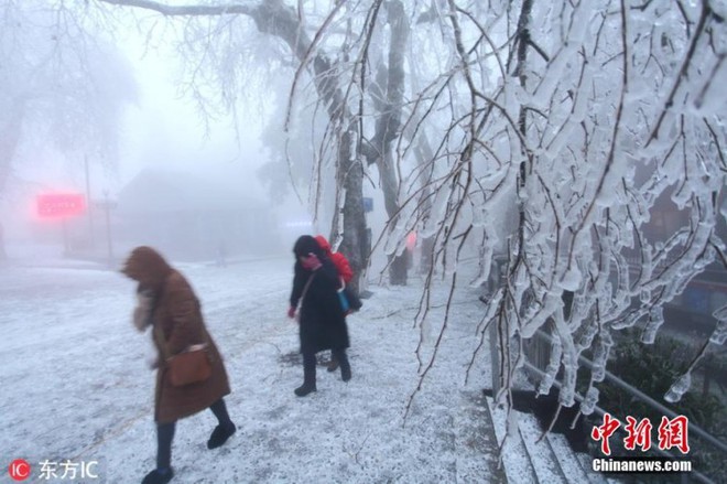 Trung Quốc lạnh âm độ trong trận Đại Tuyết, người dân quấn áo choàng dày như chăn ra đường - Ảnh 6.