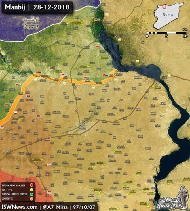 Mỹ cò cưa ở Manbji, quân đội Syria không thể tiến vào kiểm soát thành phố - Ảnh 1.