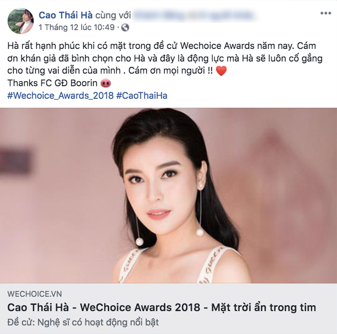 Nghệ sĩ Vbiz đồng loạt kêu gọi fan đề cử, quyết ẵm giải thưởng tại WeChoice Awards 2018 - Ảnh 12.