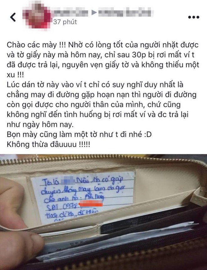 Câu chuyện may mắn ngày cuối năm: Cô gái Hà Nội được trả lại ví đánh rơi nhờ mảnh giấy nhỏ bên trong - Ảnh 1.