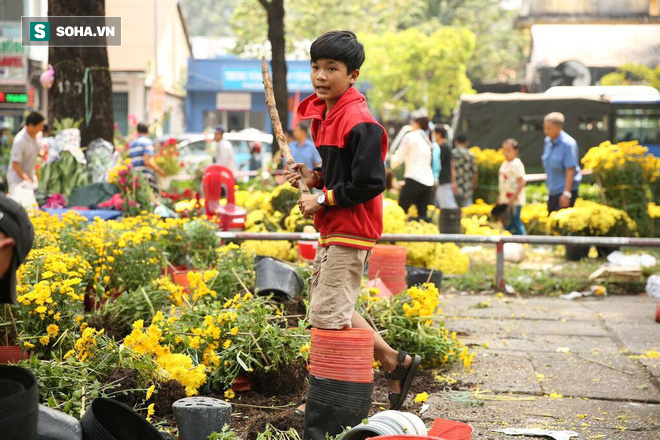 Không bán hết hàng trưa 30 Tết, tiểu thương dùng gậy đập nát chậu hoa, vứt vào thùng rác - Ảnh 12.