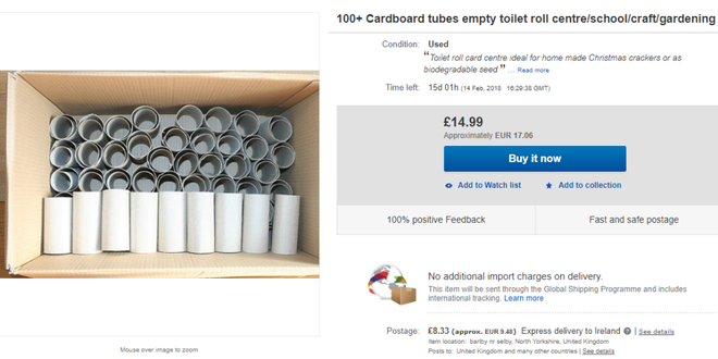 Lõi giấy vệ sinh đang là hàng hot trên eBay nhưng có ai biết người ta mua về làm gì không? - Ảnh 1.