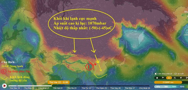 Cực Bắc xuất hiện khối khí lạnh cực mạnh ở mức kỷ lục: Việt Nam có bị ảnh hưởng? - Ảnh 3.