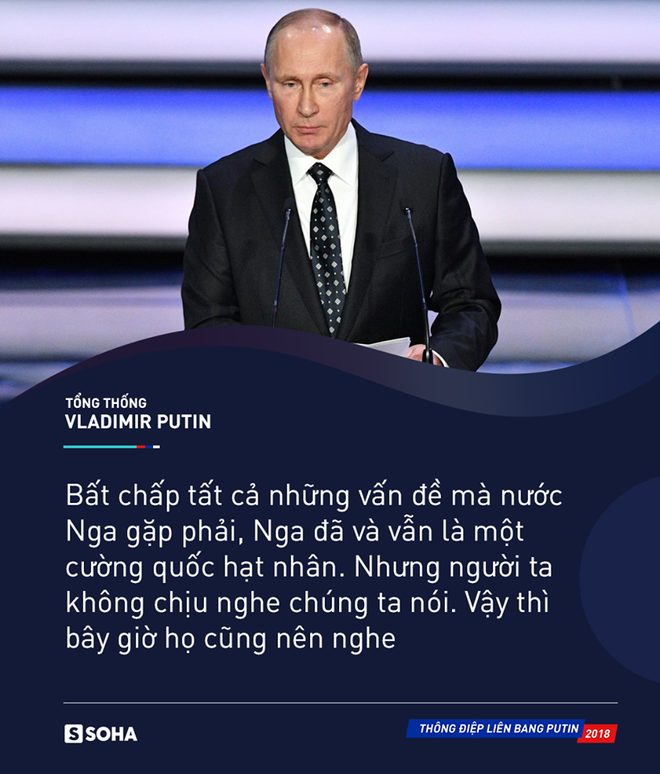 Thông điệp liên bang 2018: Khoe vũ khí tối tân, ông Putin thức tỉnh bất kỳ kẻ xâm lược nào - Ảnh 13.