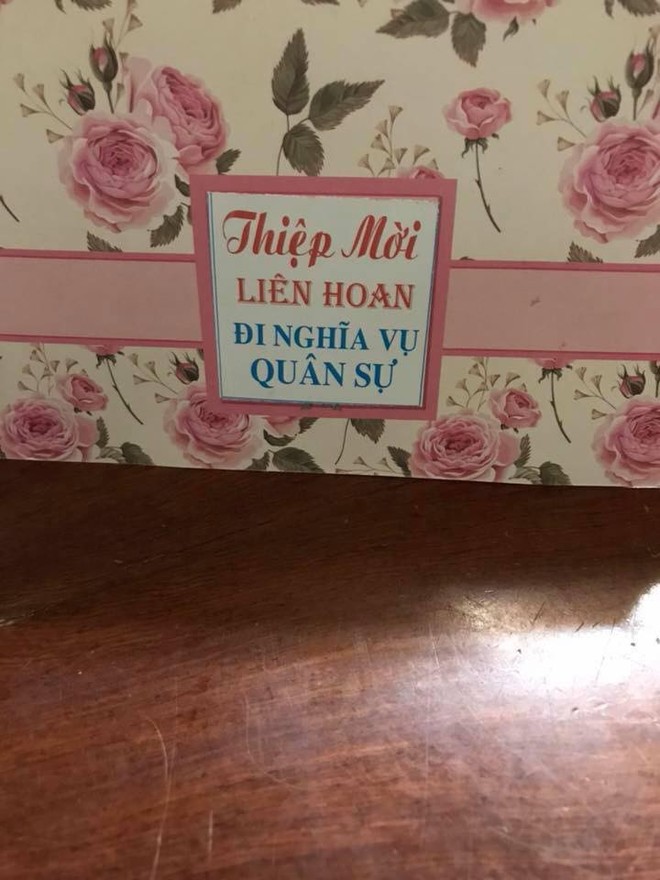 Bình thường chỉ có thiệp mời cưới, giờ có hẳn thiệp mời ăn liên hoan đi nghĩa vụ quân sự! - Ảnh 1.