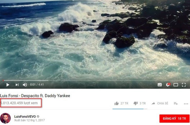 MV đạt 5 tỷ lượt xem Despacito vừa xác lập kỷ lục đã bị hacker xóa hoàn toàn khỏi Youtube - Ảnh 1.