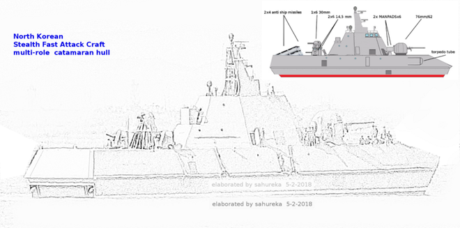 Lộ diện tàu tên lửa tấn công nhanh tàng hình bí ẩn của Triều Tiên - Ảnh 1.