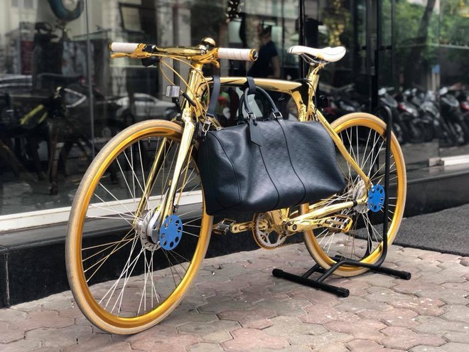 Cận cảnh xe đạp mạ vàng phiên bản giới hạn cực độc, giá 1,2 tỷ đồng tại Hà Nội - Ảnh 1.