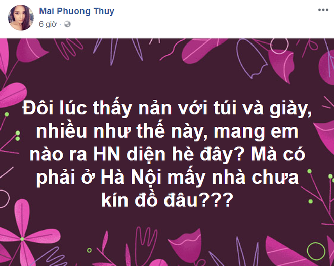 Mai Phương Thúy khoe giày, túi hàng hiệu nhưng vô tình tiết lộ điều này! - Ảnh 1.