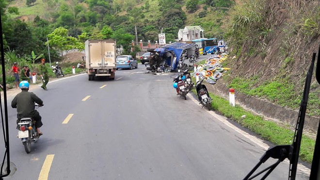 Tai nạn liên hoàn ở dốc Cun, xe tải đè xe máy làm ba người thương vong - Ảnh 3.