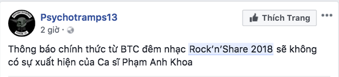 Phạm Anh Khoa bị gạch tên khỏi chương trình nhạc Rock sau ồn ào xin lỗi chuyện gạ tình - Ảnh 1.