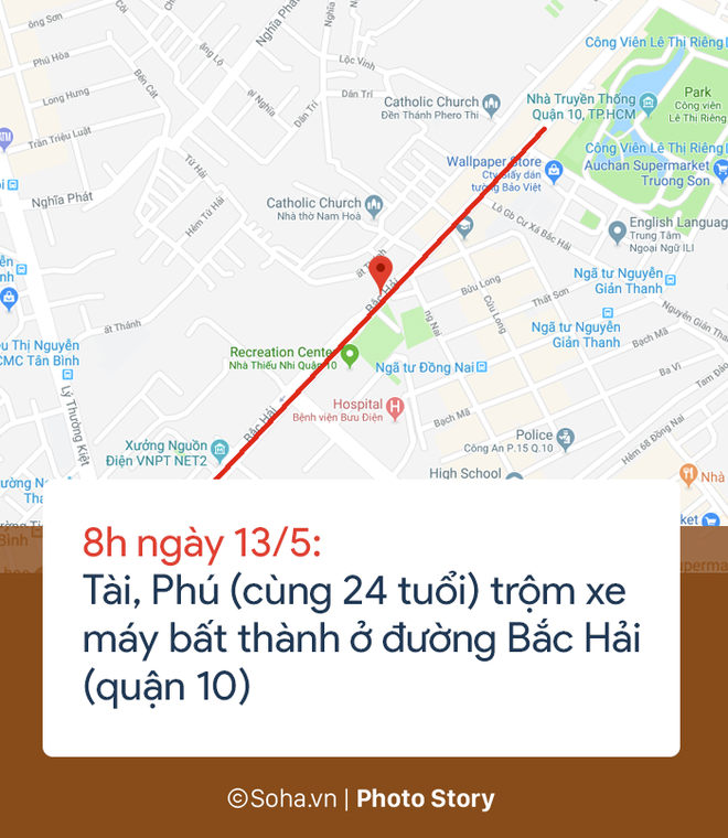 [PHOTO STORY] 13 giây gây án của tên cướp Tài mụn khi bị các hiệp sĩ vây ráp - Ảnh 1.