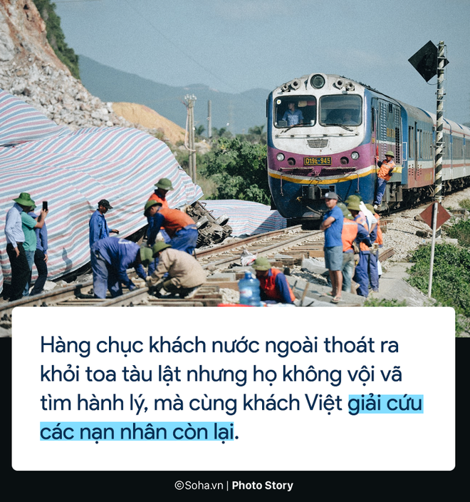 [PHOTO STORY] Chuyện cảm động trên chuyến tàu hoạn nạn: Khách Tây làm bậc thang giúp khách Việt thoát khỏi toa tàu lật - Ảnh 5.