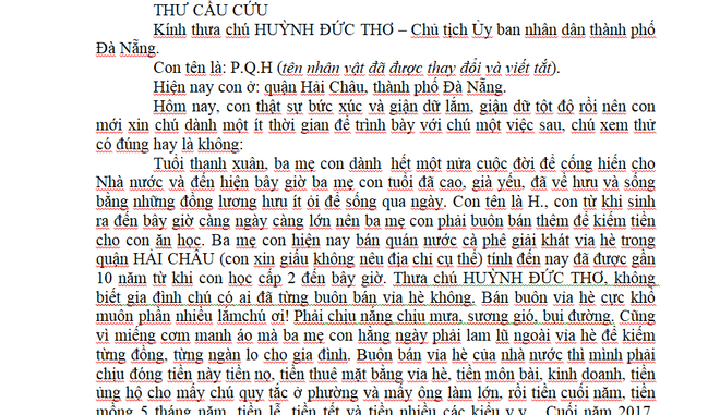 Một học sinh gửi tâm thư tố cáo cán bộ nhũng nhiễu lên Chủ tịch Đà Nẵng - Ảnh 3.