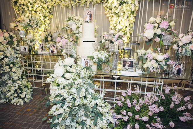 Khung cảnh sang trọng, ngập tràn sắc hoa bên trong tiệc cưới ngôn tình của Diệp Lâm Anh - Ảnh 5.