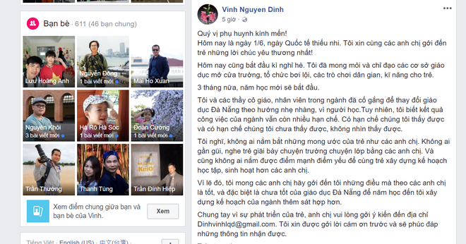 Giám đốc Sở Giáo dục Đà Nẵng viết tâm thư cho phụ huynh, công bố email trên facebook - Ảnh 1.