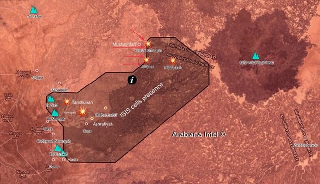 Quân đội Syria đè bẹp IS, chiếm liên tiếp 2 cao điểm trên hoang mạc Sweida - Ảnh 3.