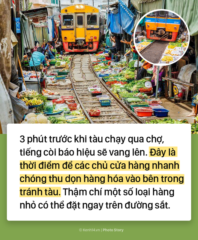 Ở Thái Lan có 1 khu chợ nằm chình ình ngay trên đường ray tàu hỏa - Ảnh 6.