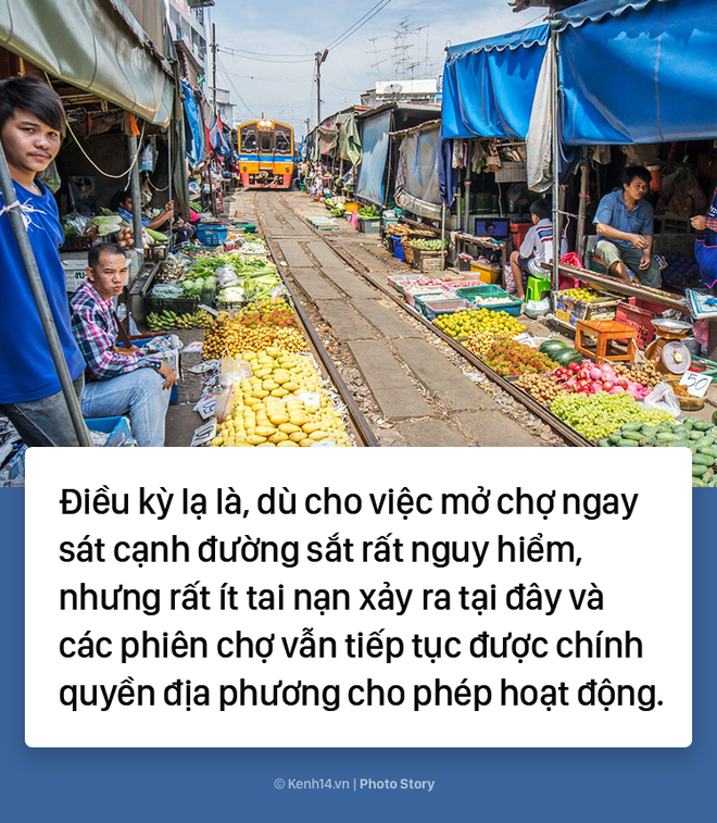 Ở Thái Lan có 1 khu chợ nằm chình ình ngay trên đường ray tàu hỏa - Ảnh 8.