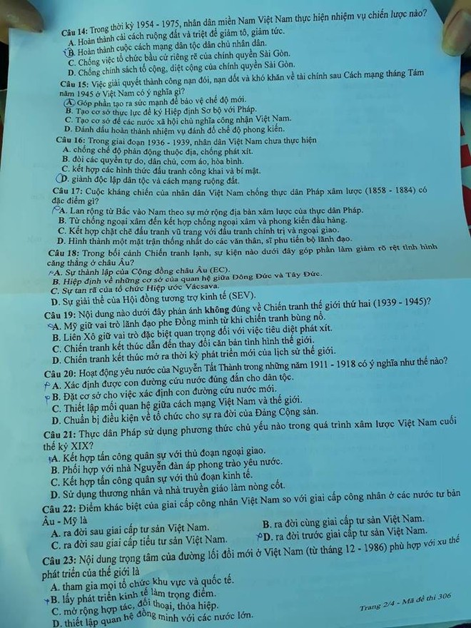 Gợi ý đáp án các mã đề thi môn Lịch sử trong kỳ thi THPT Quốc gia 2018 - Ảnh 18.