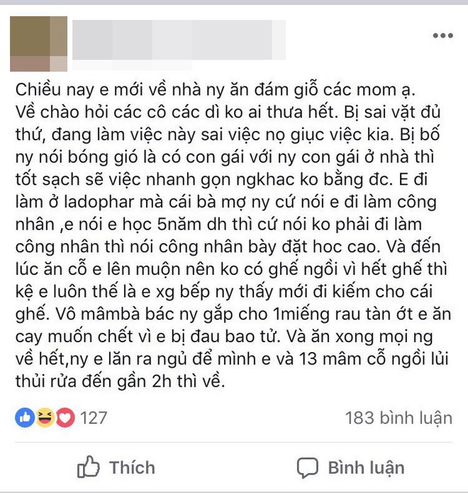 Về nhà người yêu ăn giỗ, cô gái trẻ bị nói bóng gió không biết gì dù đã làm đủ việc, ăn xong cỗ còn phải một mình rửa hết 13 mâm bát - Ảnh 1.