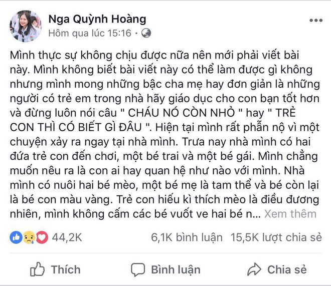 “Cháu nó còn nhỏ, biết gì đâu”: Câu nói dậy sóng mạng xã hội Việt, ai cũng muốn góp ý kiến - Ảnh 1.