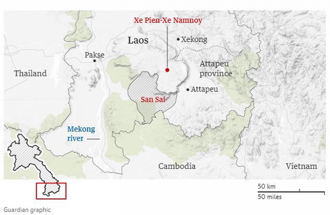 Nước lũ do vỡ đập ở Lào tràn xuống Campuchia, hàng nghìn người phải sơ tán - Ảnh 2.