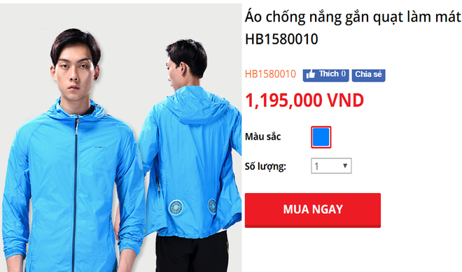 Áo chống nắng nam giới tiền triệu, mũ gắn quạt “cháy” hàng trong ngày nắng nóng đổ lửa - Ảnh 2.