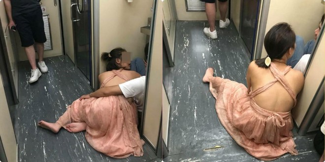 Trước cửa nhà vệ sinh trên tàu ở Đài Loan, hành động của cặp đôi người Việt khiến tất cả xấu hổ - Ảnh 1.