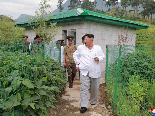 Triều Tiên lần đầu công bố hình ảnh gây sốt: Nhà lãnh đạo Kim Jong-un dầm mưa đi thị sát - Ảnh 8.