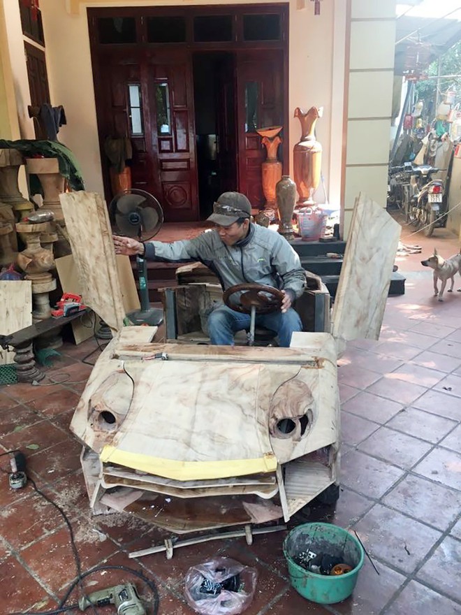 Lộ diện chủ nhân chiếc “siêu xe” Lamborghini bằng gỗ gây sốt tại Hà Nội - Ảnh 3.
