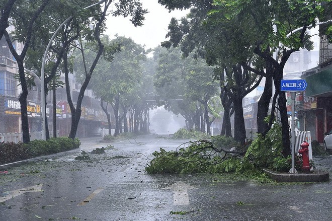 Siêu bão Mangkhut vừa đổ bộ vào tỉnh Quảng Đông, Trung Quốc với sức gió hơn 160 km/h - Ảnh 4.