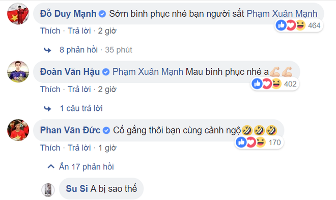 Xuân Mạnh đăng ảnh chân đau, U23 VN lần lượt vào an ủi, riêng Đức Huy phán câu xanh rờn - Ảnh 2.