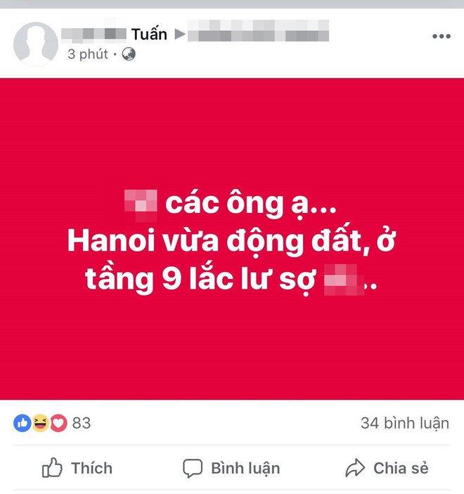 Dân mạng đua nhau đăng status than bị chao đảo vì động đất ở Hà Nội - Ảnh 4.