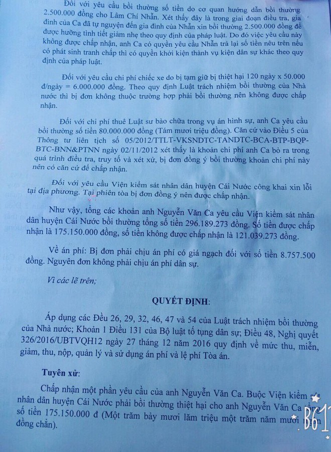 Thanh niên bị oan dứt khoát không nhận 175 triệu đồng cho 386 ngày tù - Ảnh 4.