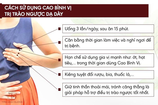 Cách sử dụng Cao Bình Vị trị trào ngược dạ dày