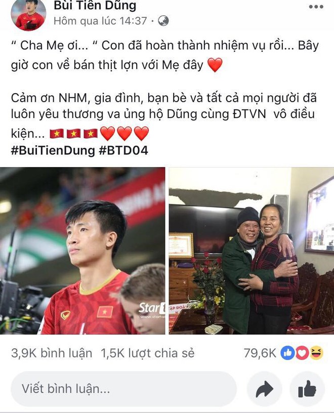 Chia tay Asian Cup, trung vệ Bùi Tiến Dũng về nhà bán thịt lợn cho mẹ - Ảnh 1.