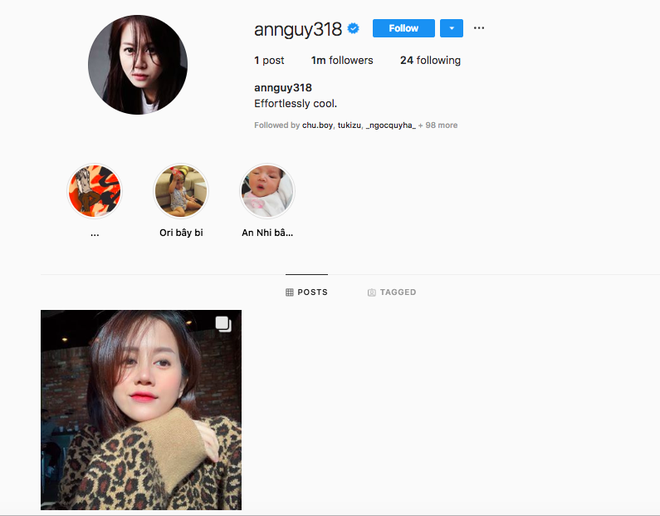 Instagram 1 triệu followers của An Nguy bỗng dưng trống hoắc, chỉ còn lại duy nhất một post - Ảnh 1.