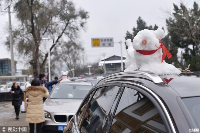 Tuyết rơi bất thường ở Thành Đô, người dân nhanh trí nặn thú tuyết bán ào ào cho du khách - Ảnh 5.