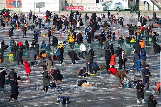 Đặc sắc lễ hội câu cá trên băng ở Hàn Quốc - Ảnh 2.