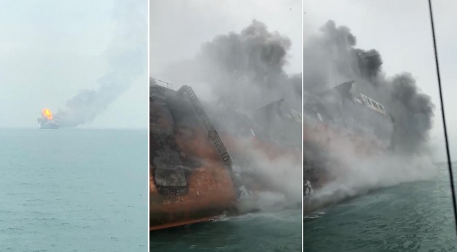 Cận cảnh tàu chở dầu treo cờ Việt Nam sau khi cháy ngùn ngụt ngoài khơi Hong Kong - Ảnh 2.