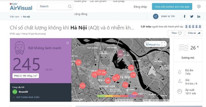 Những điểm ở Hà Nội ô nhiễm không khí nguy hiểm nhất trong ngày đầu tháng 10 - Ảnh 4.