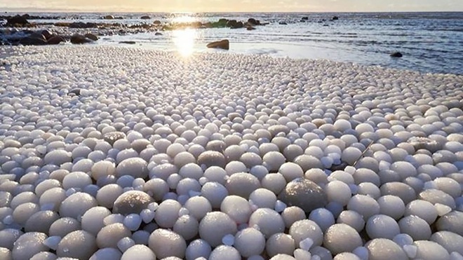Giải mã bí ẩn: Lý giải hiện tượng hiếm gặp hàng ngàn “quả trứng băng” nằm trên bờ biển - Ảnh 1.