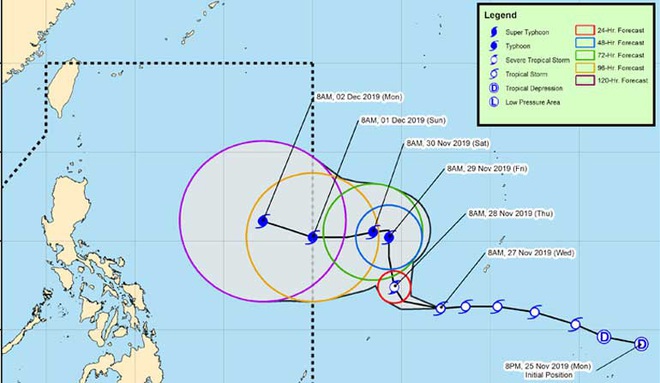 Trước thềm SEA Games 2019, bão Tisoy nhân đôi sức mạnh, có khả năng càn quét Philippines - Ảnh 1.