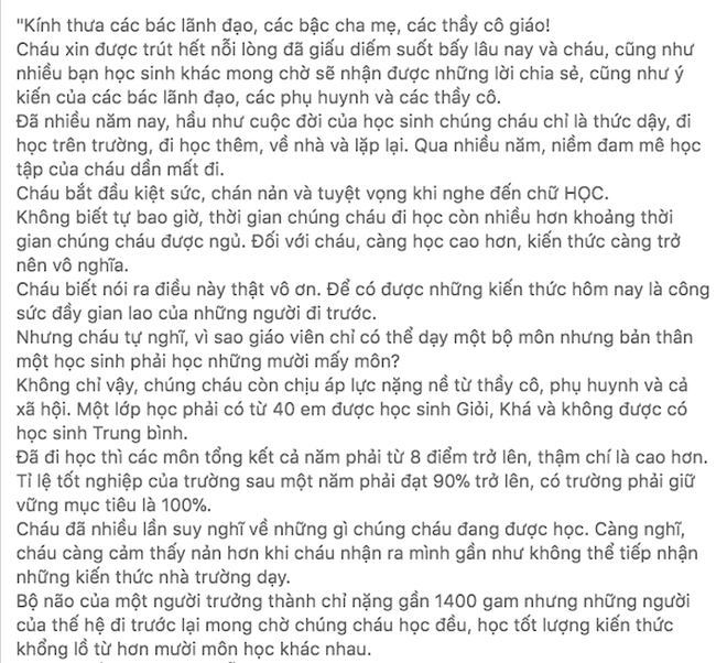 Lời cầu xin cha mẹ, thầy cô cho chúng con đường sống của học sinh rúng động cộng đồng mạng  - Ảnh 1.