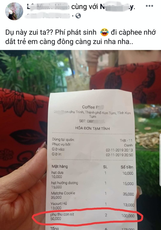 Thực hư quán cà phê phụ thu con nít 50.000 đồng - Ảnh 1.