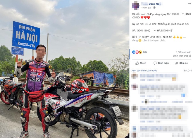 Biker chạy Exciter chặng Sài Gòn - Hà Nội mất hơn 19 tiếng bị dân mạng chỉ trích: Chạy với tốc độ bàn thờ - Ảnh 1.